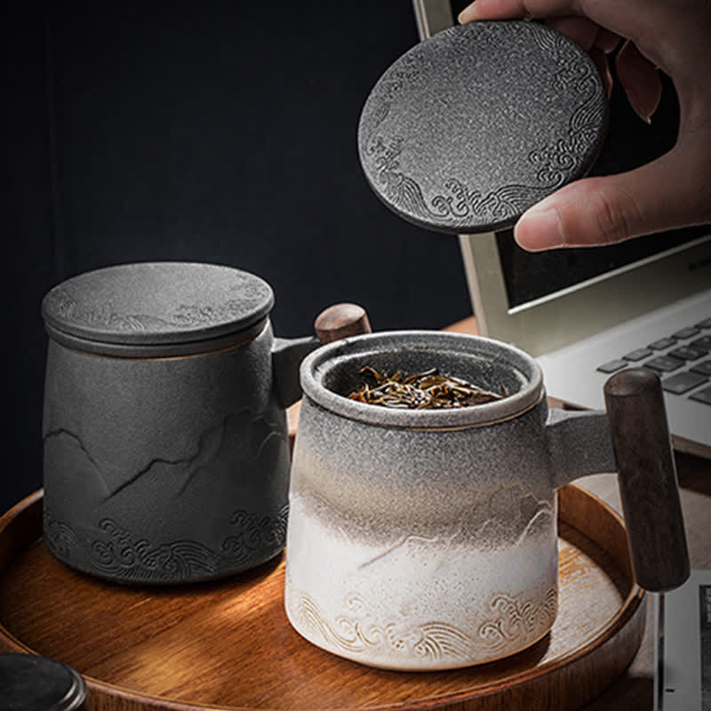 Buddha Stonesヴィンテージ 山 海 陶器 ティーカップ ティーカップ