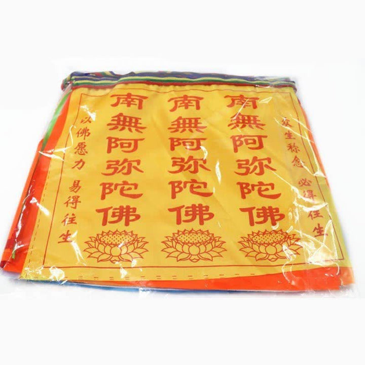 Buddha Stones チベット七色風馬文字縁起蓮屋外用祈祷旗21枚セット - image 15