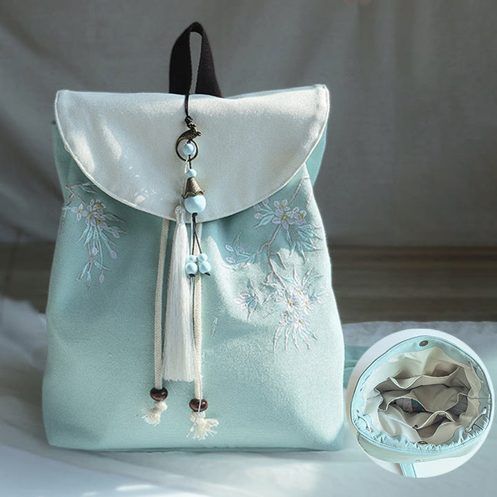 Buddha Stonesハンドメイド刺繍入り大容量キャンバスバックパック - image 1