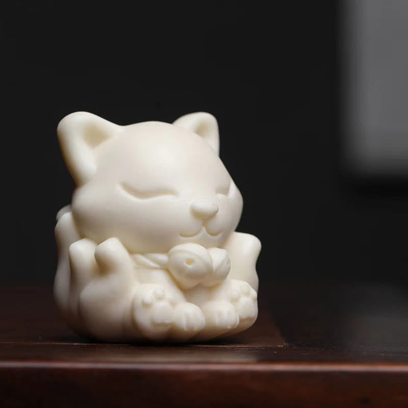 Buddha Stonesミニ九尾狐象牙実白檀緑白檀祝福装飾