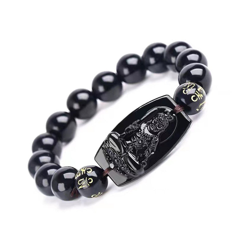 Buddha Stones、十二支、黒曜石の守護ブレスレット
