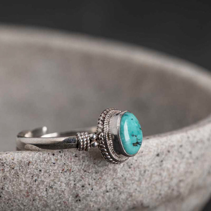 Buddha Stones925スターリングシルバー ターコイズ ウィズダムラブリング
