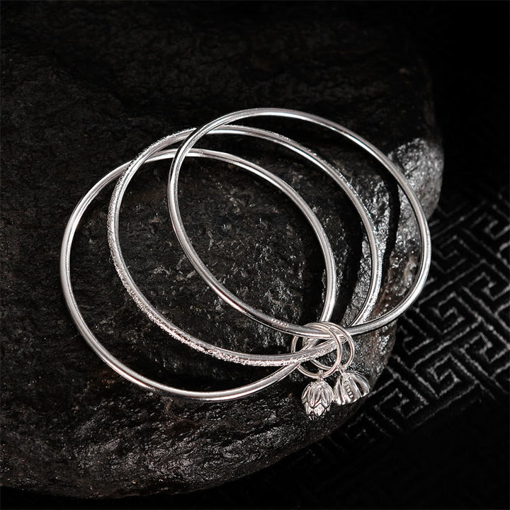 Buddha Stones蓮の花の鞘 白銅 新しい始まりのブレスレット バングル