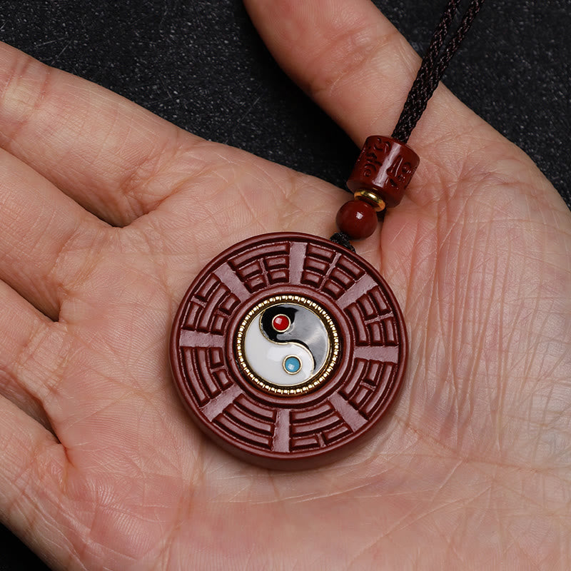 Buddha Stones天然辰砂 八卦 回転式 陰陽 邪悪な霊を寄せ付けない ネックレス ペンダント - image 7