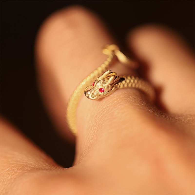 Buddha Stones925スターリングシルバー ヴィンテージ 龍年 幸運 保護 強さ 調節可能リング - image 5