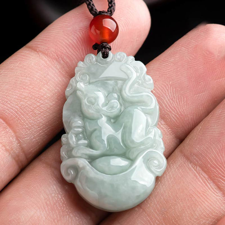 Buddha Stones天然翡翠12星座成功ペンダントネックレス - image 5