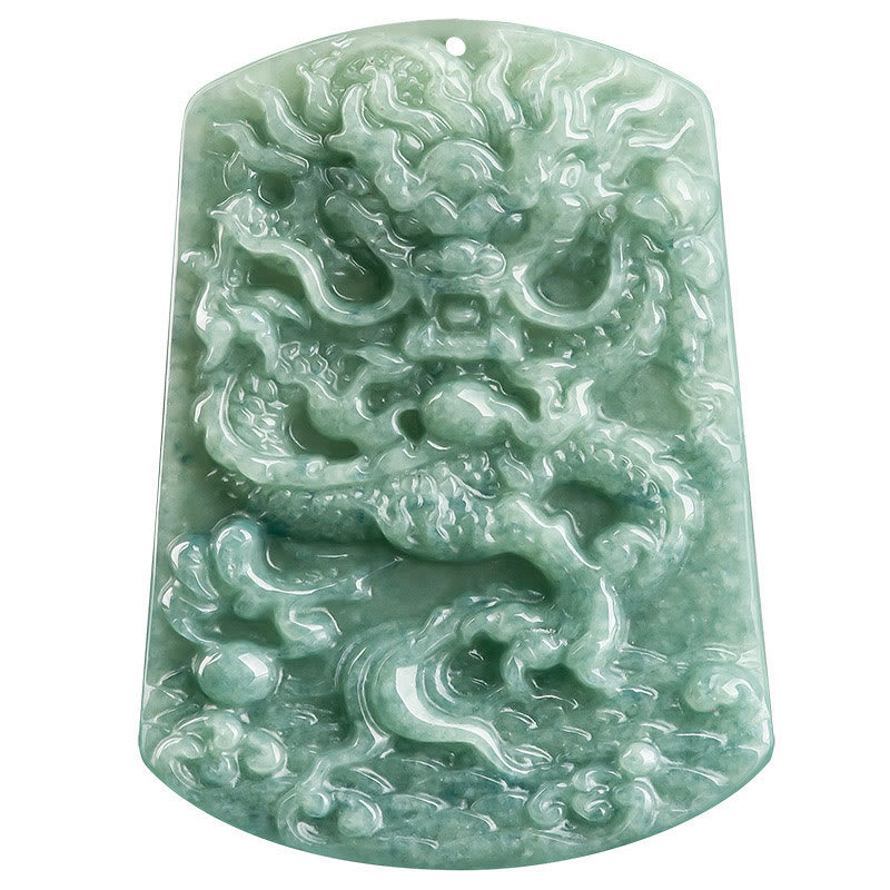 Buddha Stones天然翡翠 中国十二支 龍 海 幸運 紐 ネックレス ペンダント - image 10
