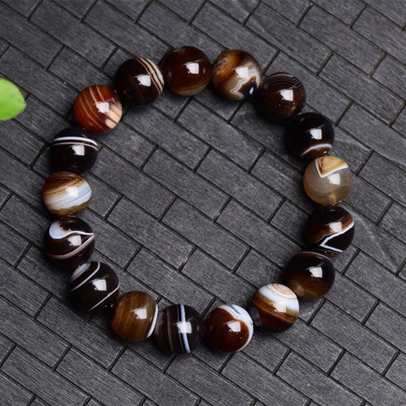 Buddha Stonesチベット産サードニクス 幸福のポジティブなブレスレット