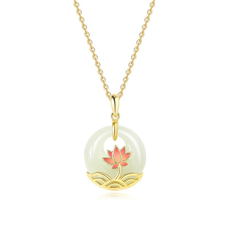 Buddha Stones925スターリングシルバー 和田白翡翠 蓮の花 祝福ネックレスペンダント - image 11