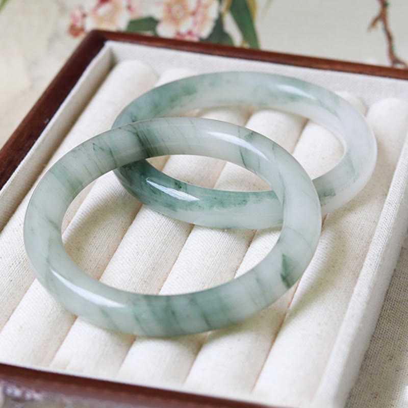 Buddha Stones天然翡翠の幸運繁栄バングルブレスレット
