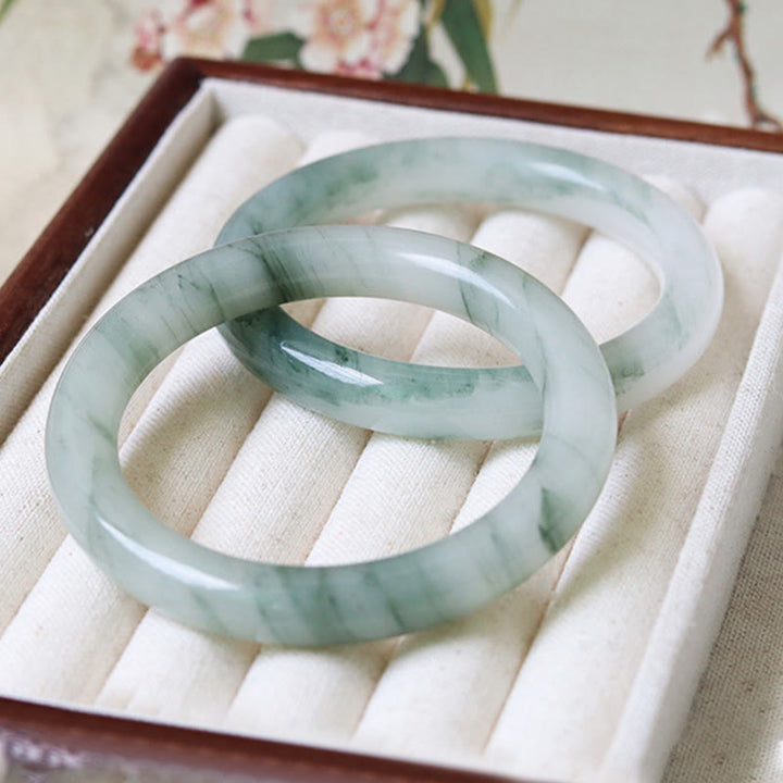 Buddha Stones天然翡翠の幸運繁栄バングルブレスレット