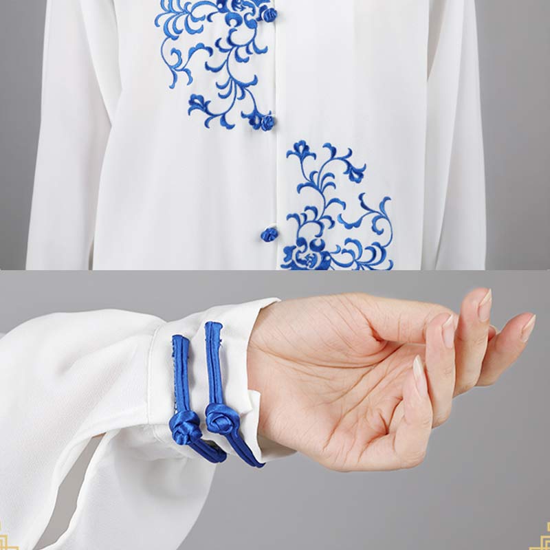 Buddha Stonesの花刺繍瞑想祈りスピリチュアル禅太極拳気功練習ユニセックス服セット - image 15