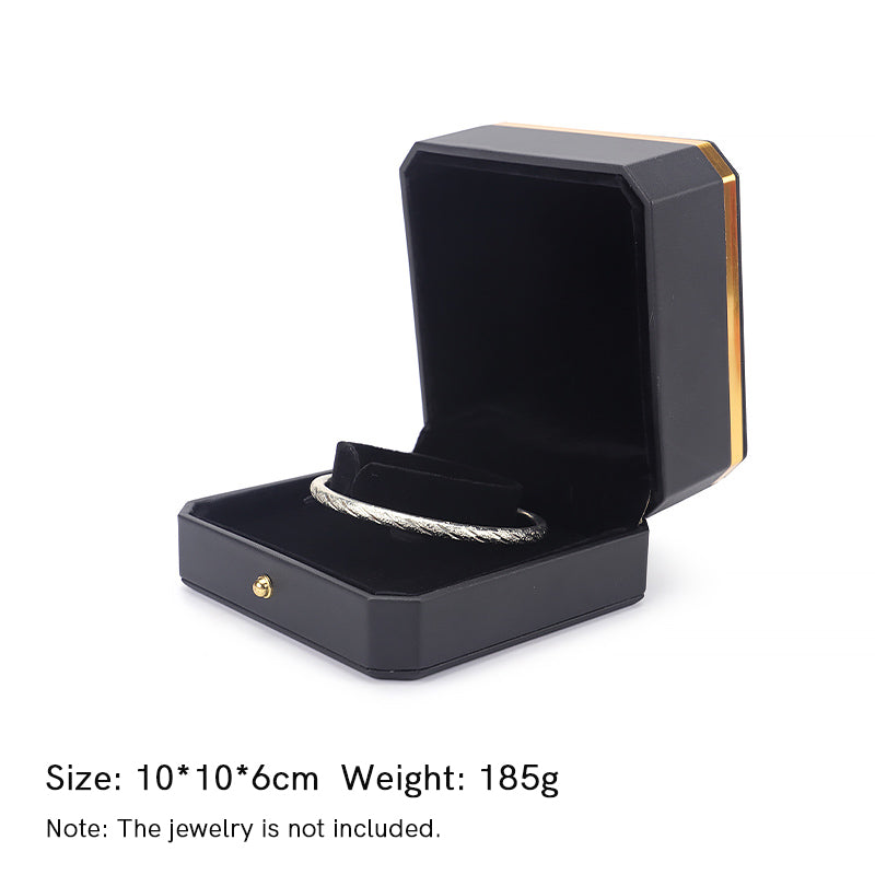 Buddha Stonesジュエリー収納ボックス PUレザーギフトボックス - 黒 - ブレスレットボックス（10×10×6cm） - image 16