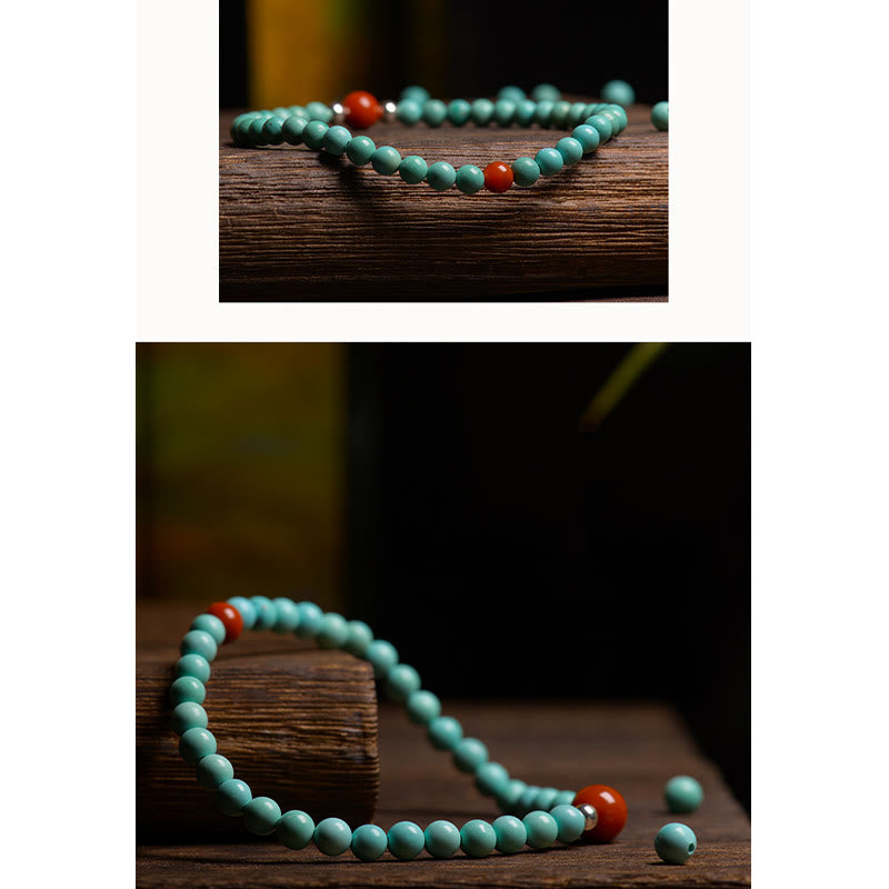 Buddha Stonesターコイズ レッドアゲート ビーズ守護ブレスレット - image 9