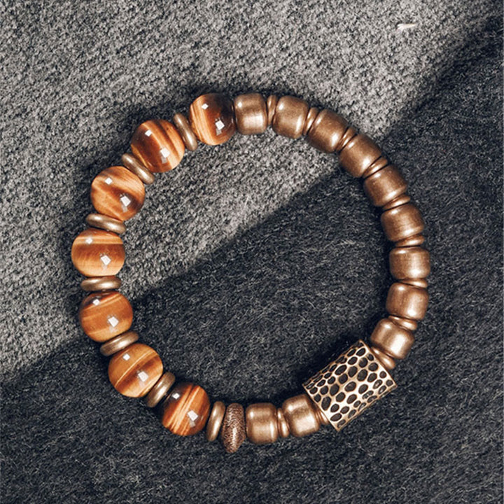 Buddha Stonesタイガーアイ 銅製 守護ブレスレット