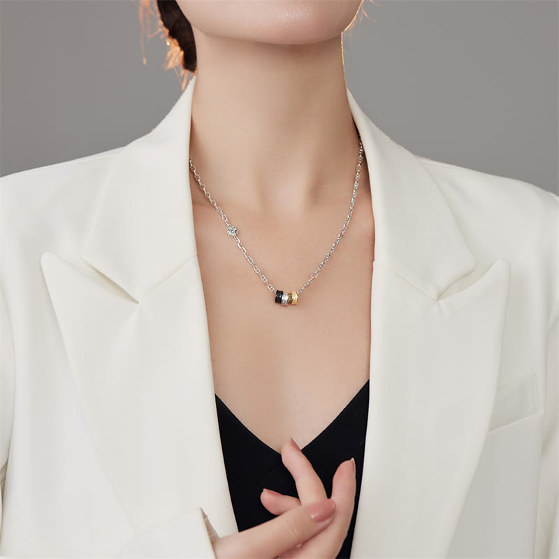 Buddha Stones925 スターリングシルバー レトロ 唐代花柄 幸運エネルギーチェーンネックレスペンダント