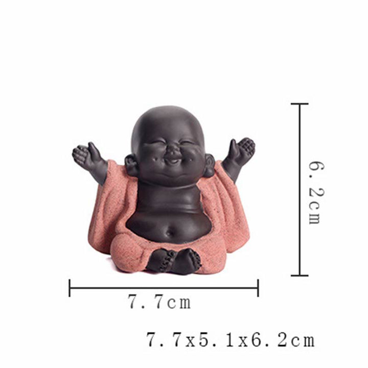 いつも笑顔のBuddha Stones笑う仏 富と幸運 紫粘土 弥勒像 装飾