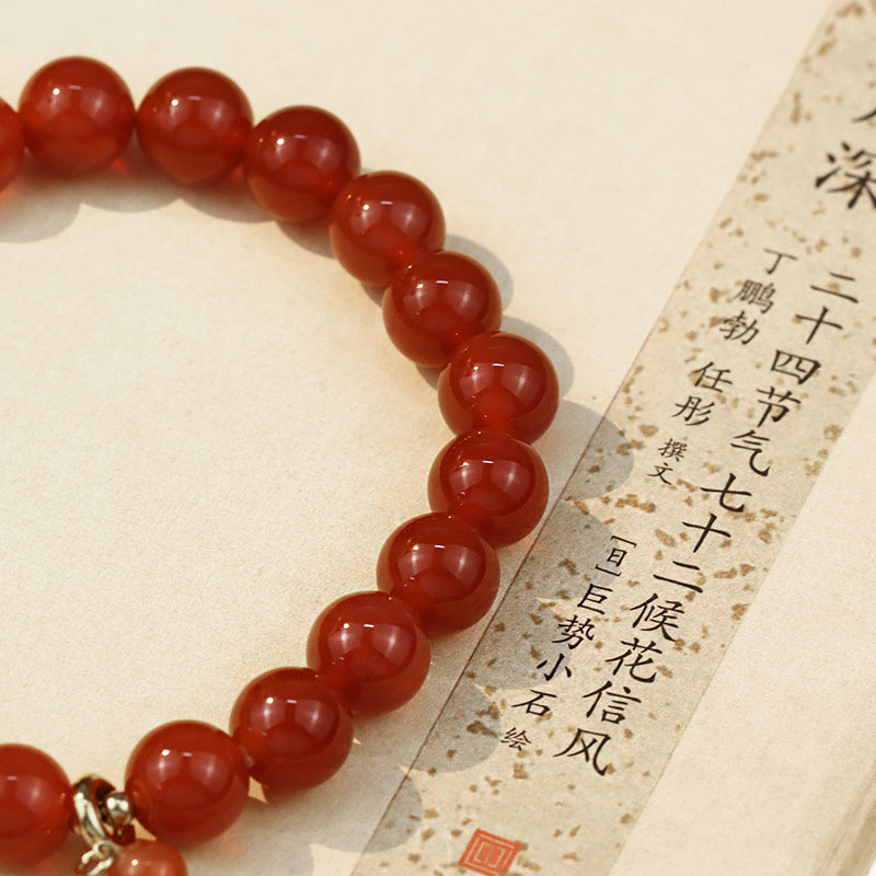 Buddha Stones天然赤瑪瑙 仏陀成功ブレスレット