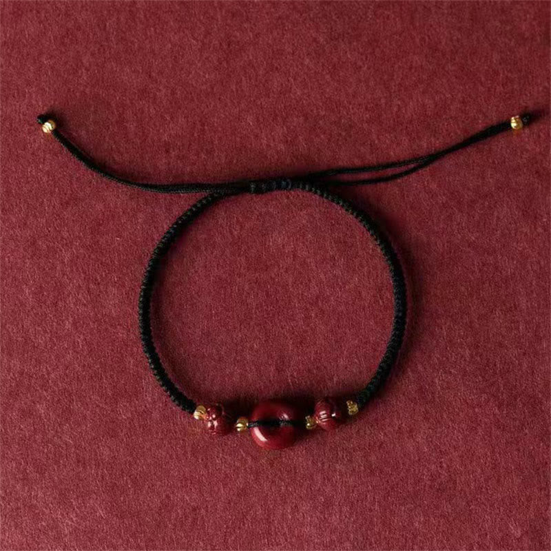 Buddha Stonesハンドメイド蓮辰砂平和のお守りチャーム祝福編みブレスレット - image 18