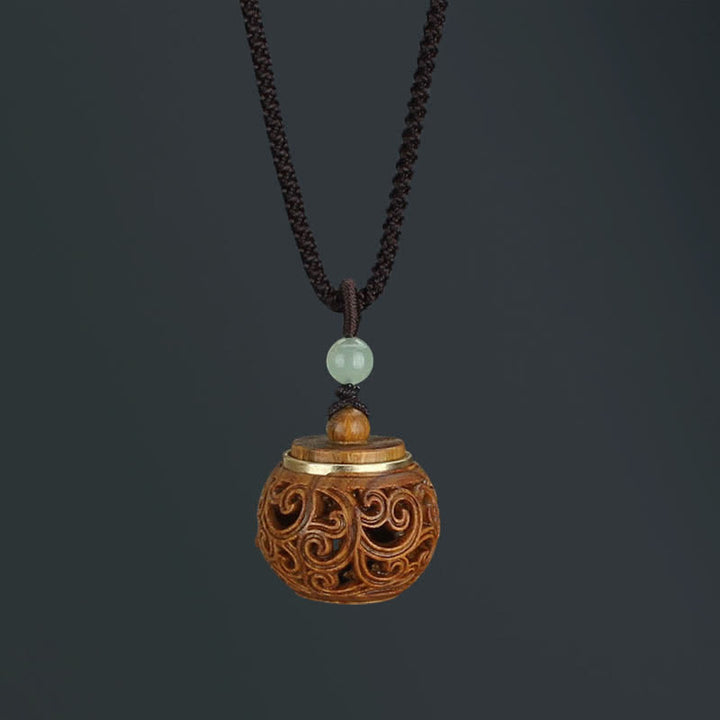 Buddha Stonesチベット グリーンサンダルウッド ローズウッドオーム・マニ・パドメ・フムフム ロータス ポジティブ 癒し ネックレス ペンダント - 丸いボトルのグリーンサンダルウッド - image 17