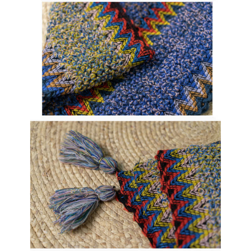 Buddha Stonesチベットショール 柔らかく暖かいニットマント 冬用チベットタッセルスカーフ - image 19