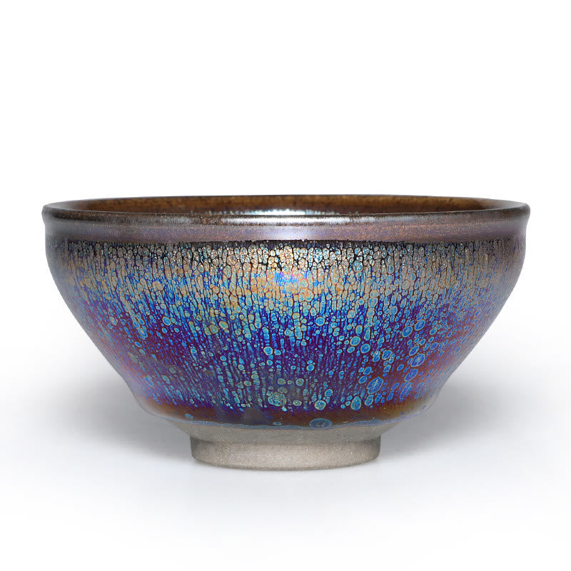 Buddha Stones中国 Jianzhan ブルー カラフル 釉 陶器 ティーカップ 天目 カンフー ティーカップ ギフトボックス付き