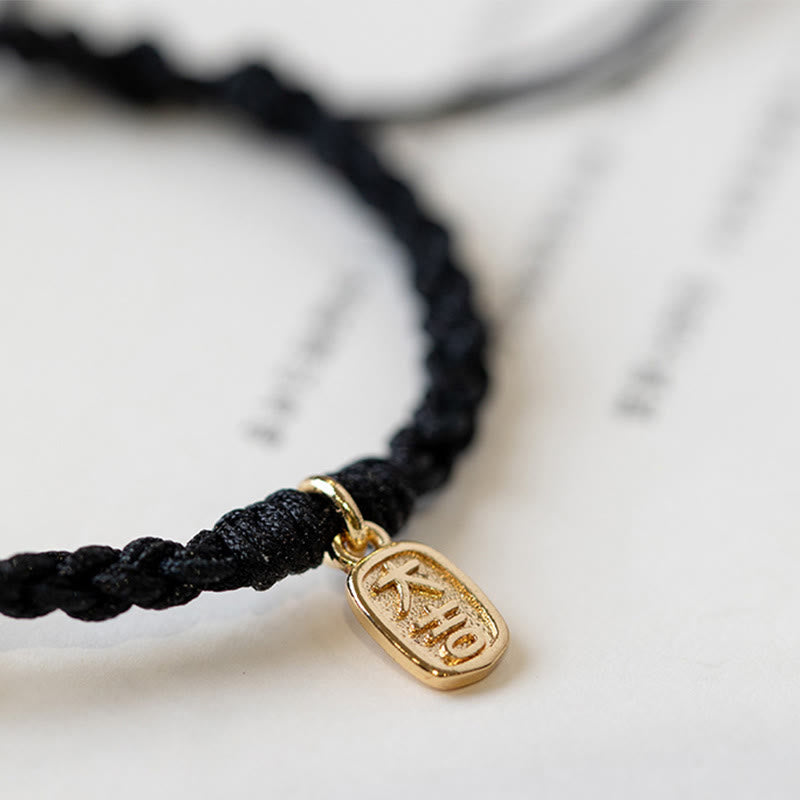 Buddha Stonesカルセドニー ラウンドピースバックル ポジティブストリングブレスレット