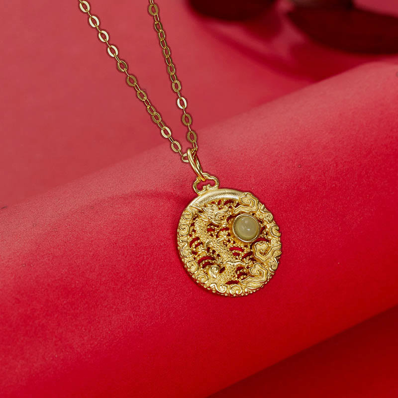 Buddha Stones925 スターリングシルバー 龍年 縁起の良い雲 和田翡翠象嵌 幸運のネックレスペンダント