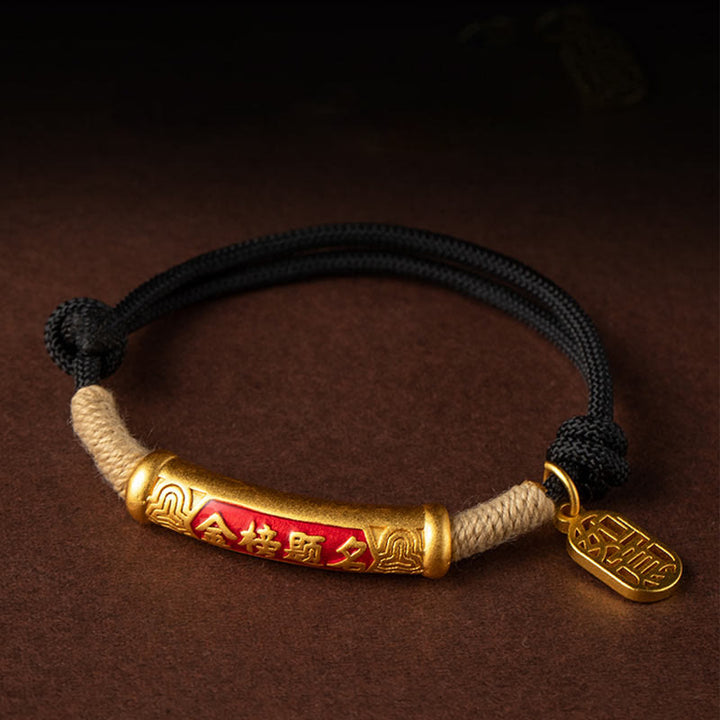 Buddha Stones999 スターリングシルバー チベット ハンドメイドオーム・マニ・パドメ・フムフーキャラクター トップランクキャラクター 幸運編みブレスレット