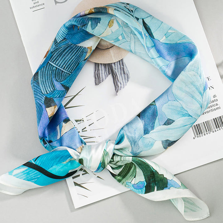 Buddha Stonesジャングル油絵吉兆雲100%マルベリーシルクスカーフプレミアムグレード6A両面シルクネックスカーフ - image 10