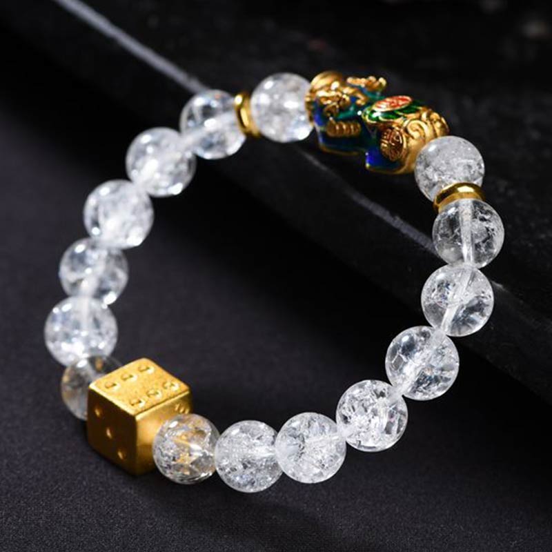 Buddha Stones色が変わるPiXiuホワイトクリスタルダイス開運財運ブレスレット