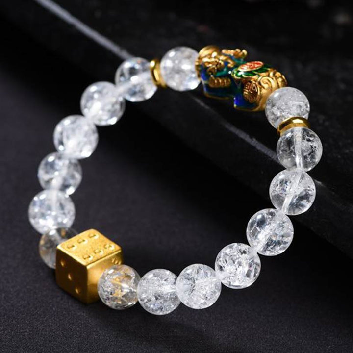 Buddha Stones色が変わるPiXiuホワイトクリスタルダイス開運財運ブレスレット