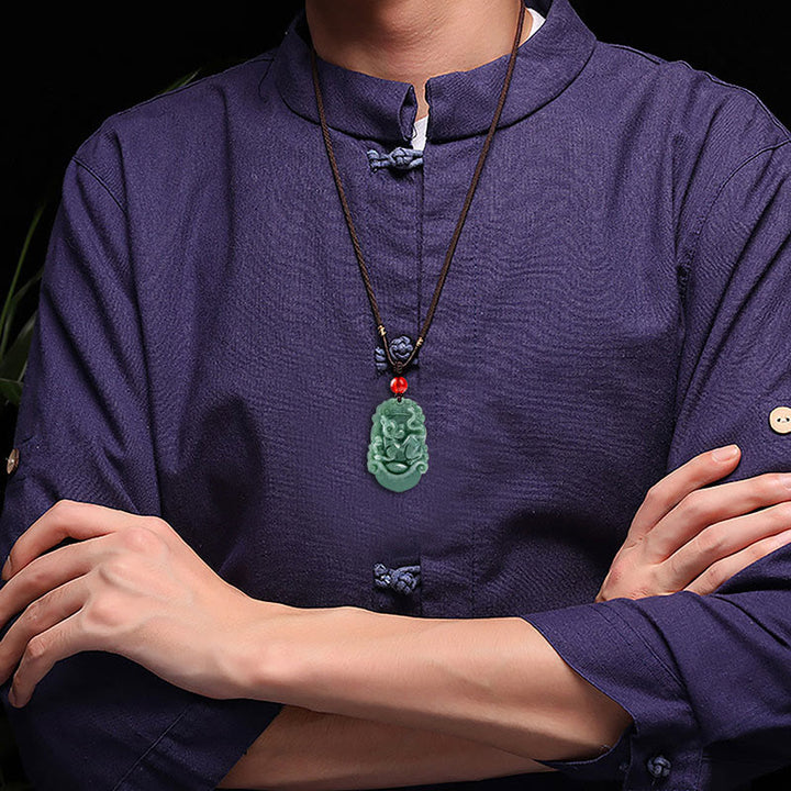 Buddha Stones天然翡翠12星座繁栄ネックレスペンダント - image 13