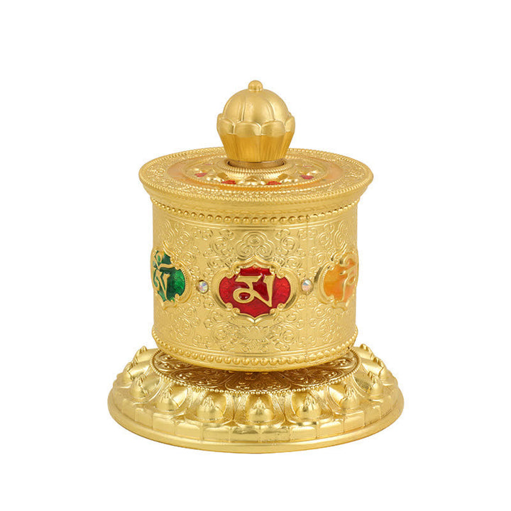 Buddha Stonesチベットの祝福祈祷ホイール車の装飾 - 金 - image 12