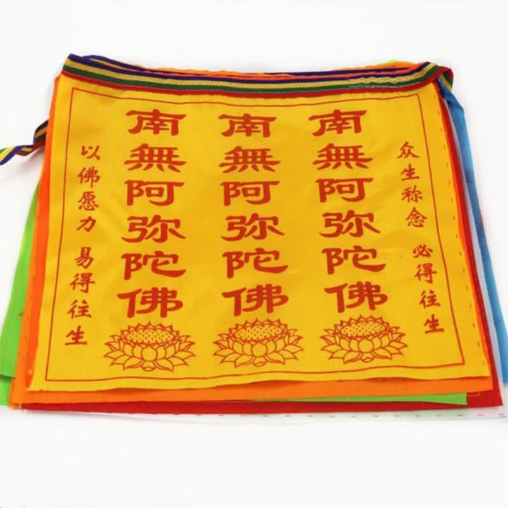 Buddha Stones チベット七色風馬文字縁起蓮屋外用祈祷旗21枚セット - image 7