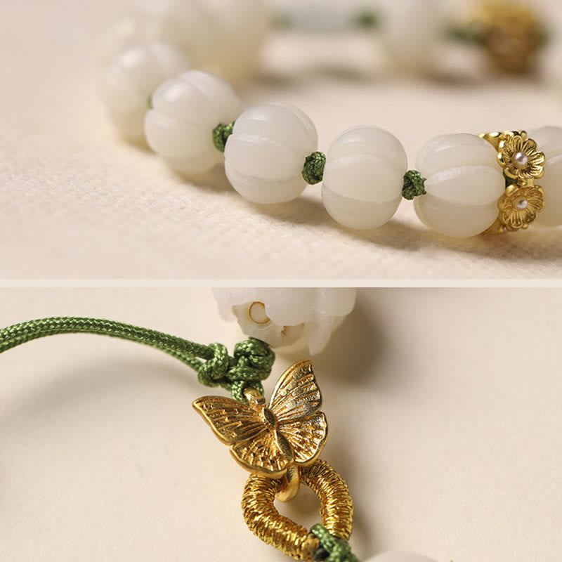 Buddha Stones天然菩提樹の種子蓮かぼちゃビーズ平和ハーモニーブレスレット