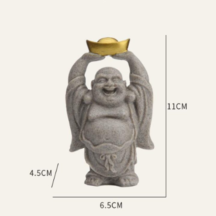 Buddha Stones笑う仏 樹脂像 祝福 室内装飾 - image 5