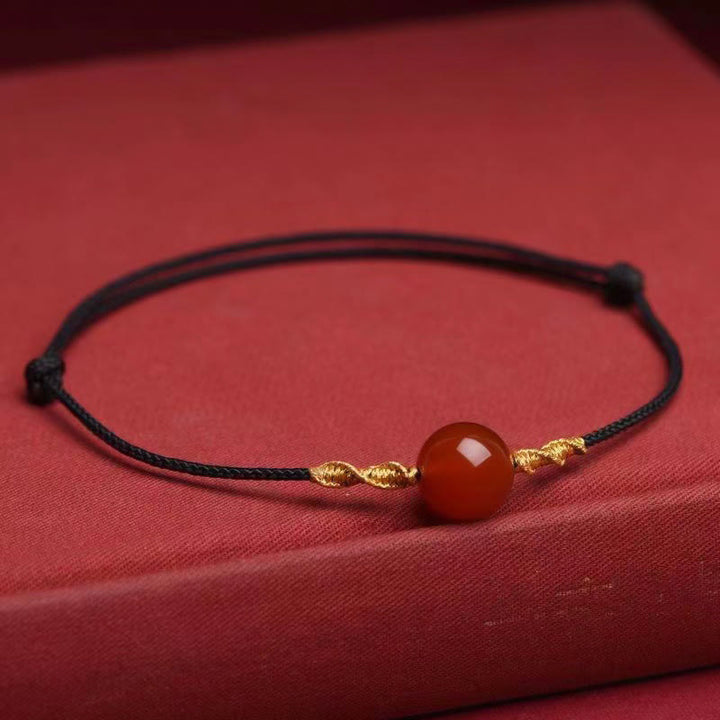 Buddha Stones天然赤瑪瑙 キャッツアイ カーム編み紐ブレスレット ネックレスペンダント - レッドアゲートブラックロープブレスレット（手首周り13～19cm） - image 15