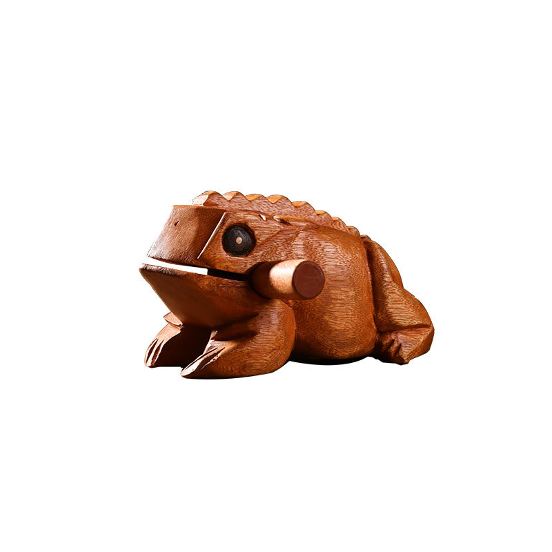 Buddha Stones手作り 風水 富運 カエル ミニ木製 鳴き声 カエル ギロ 装飾