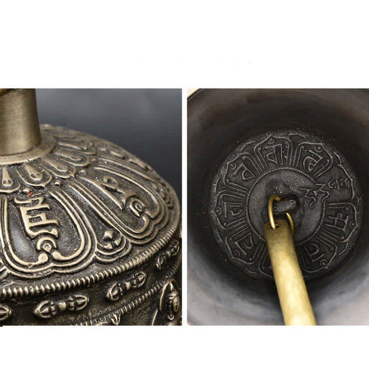 チベット彫刻仏龍風鈴銅製幸運壁掛け装飾