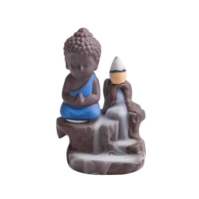Buddha Stones逆流煙噴水 陶器製 祝福香炉 装飾