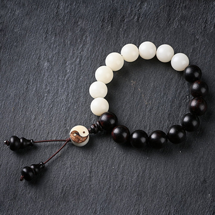 Buddha Stones黒檀YinYang守護 ブレスレット 装飾