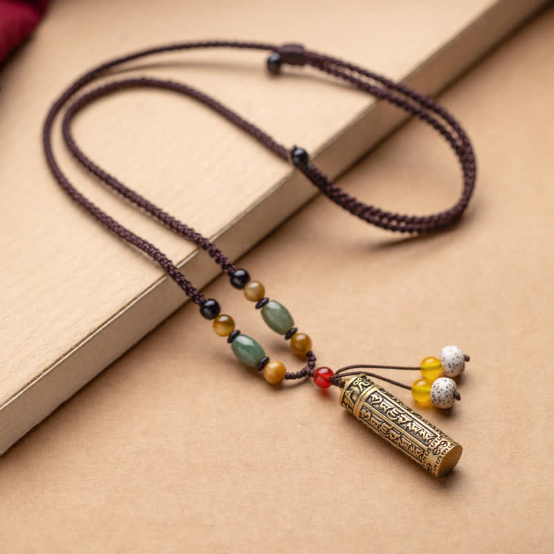 Buddhastoneshop チベットオーム・マニ・パドメ・フムメノウ シュランガマ スートラ保護ネックレス ペンダント - image 13