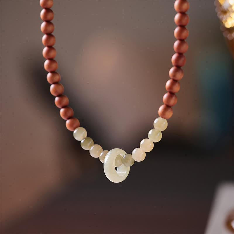 Buddha Stones白檀 和田翡翠 守護 ダブルラップブレスレット