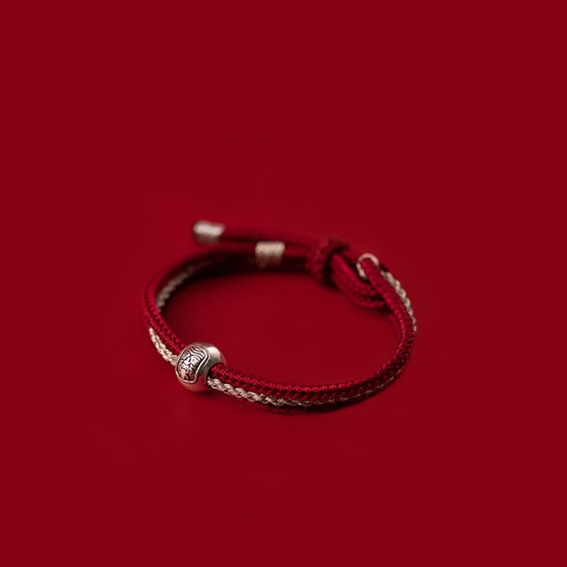 Buddha Stones925 スターリングシルバー チベット ザキラム 富と幸運の女神 ロープブレスレット