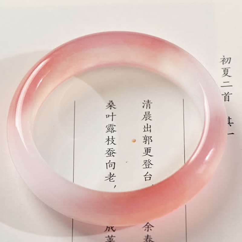 Buddha Stonesピンクゴールドシルク翡翠開運財運ブレスレットバングル