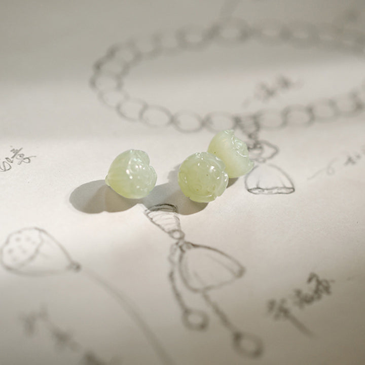 白瑪瑙翡翠蓮華守護ブレスレット