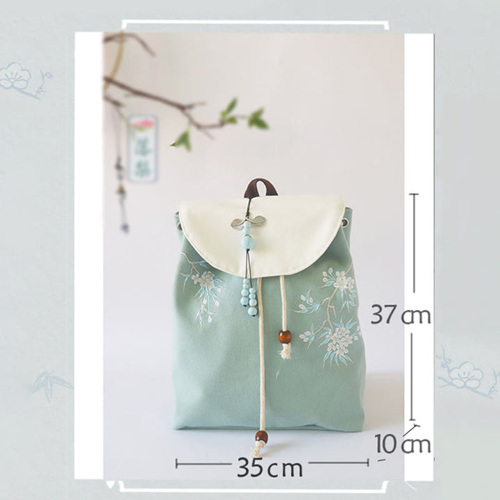 Buddha Stonesハンドメイド刺繍入り大容量キャンバスバックパック - image 8