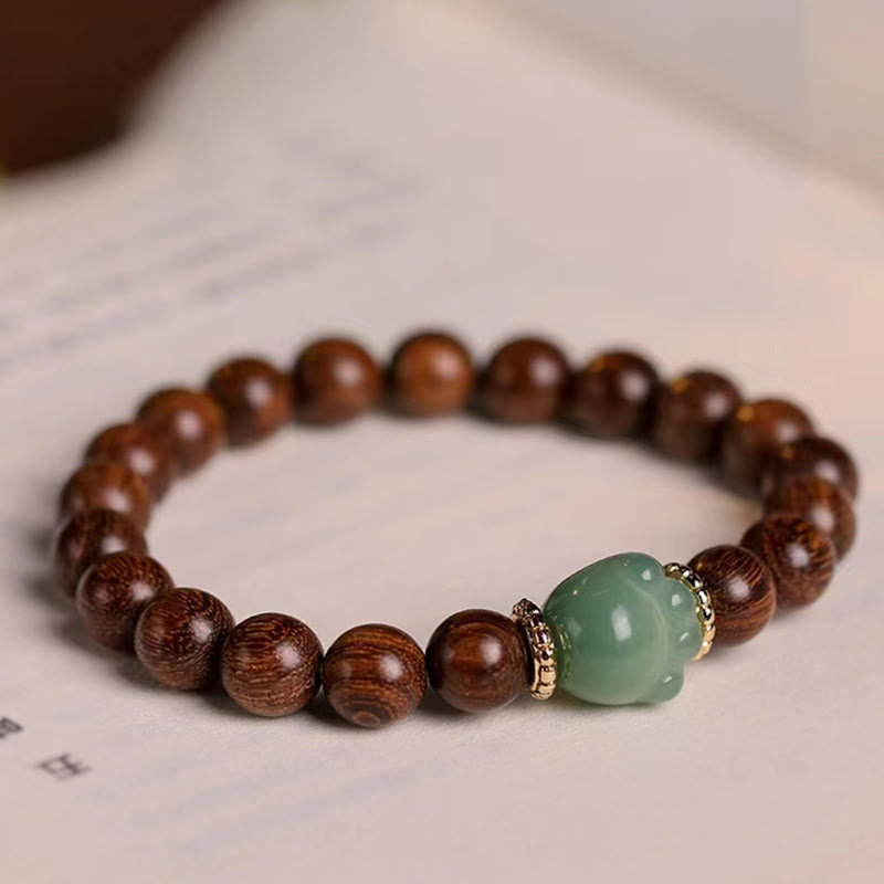 Buddha Stonesサンダルウッドの愛らしい猫の足跡守護ブレスレット - サンダルウッド - image 1