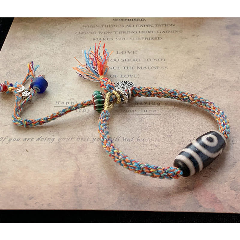 チベット産925スターリングシルバー製 オム・Om Mani Padme Humハンドメイド ジビーズプロテクション編みブレスレット